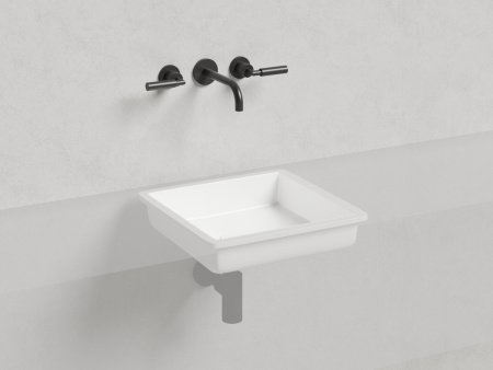 Раковина из искусственного камня S-Stone Salini MAREA 1802207M 40х40 встраиваемая цвет белый без отверстий под смеситель